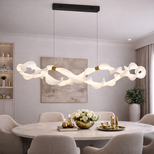 Κρεμαστός ακρυλικός πολυέλαιος LED UNDA Infinity, 36W, ζεστό/ουδέτερο/κρύο φως 3000/4000/6000K, χρυσό λευκό, ρυθμιζόμενο ύψος μοντέρνοι πολυέλαιοι Προεπιλεγμένος τίτλος Alessandro Design