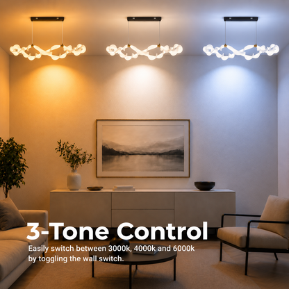 Κρεμαστός ακρυλικός πολυέλαιος LED UNDA Infinity, 36W, Θερμό/Ουδέτερο/Ψυχρό φως 3000/4000/6000K, Χρυσό Λευκό, Ρυθμιζόμενο ύψος