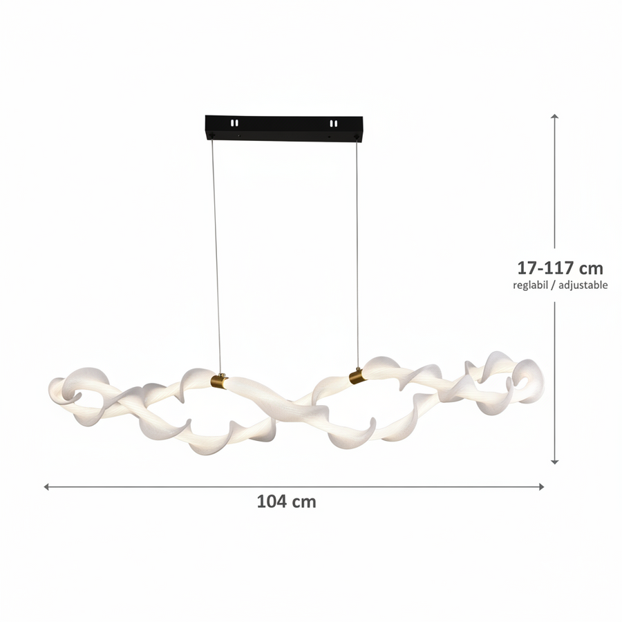 Κρεμαστός ακρυλικός πολυέλαιος LED UNDA Infinity, 36W, ζεστό/ουδέτερο/κρύο φως 3000/4000/6000K, χρυσό λευκό, ρυθμιζόμενο ύψος μοντέρνοι πολυέλαιοι Προεπιλεγμένος τίτλος Alessandro Design