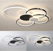 Πολυέλαιος LED με Τηλεχειριστήριο, KILLIAN, 74W, 6 Κύκλοι, Κρύο/Ζεστό/Ουδέτερο φως 3000K/4000K/6000K, Ρυθμιζόμενο, Μαύρο και άσπρο, μεταλλικό και ακρυλικό LED πολυέλαιοι με τηλεχειριστήριο Προεπιλεγμένος τίτλος Alessandro Design