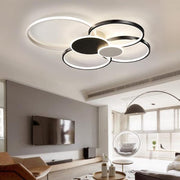 Πολυέλαιος LED με Τηλεχειριστήριο, KILLIAN, 74W, 6 Κύκλοι, Κρύο/Ζεστό/Ουδέτερο φως 3000K/4000K/6000K, Ρυθμιζόμενο, Μαύρο και άσπρο, μεταλλικό και ακρυλικό LED πολυέλαιοι με τηλεχειριστήριο Προεπιλεγμένος τίτλος Alessandro Design