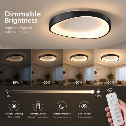 Φωτιστικό οροφής LED με τηλεχειριστήριο, PL103/520BK, 29W, Διάμετρος 50cm, Θερμό/Ψυχρό/Ουδέτερο φως, Μαύρο