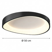 Φωτιστικό οροφής LED με τηλεχειριστήριο, PL103/520BK, 29W, Διάμετρος 50 cm, Ζεστό/Ψυχρό/Ουδέτερο φως, Μαύροι πολυέλαιοι LED με τηλεχειριστήριο Προεπιλεγμένος τίτλος Alessandro Design
