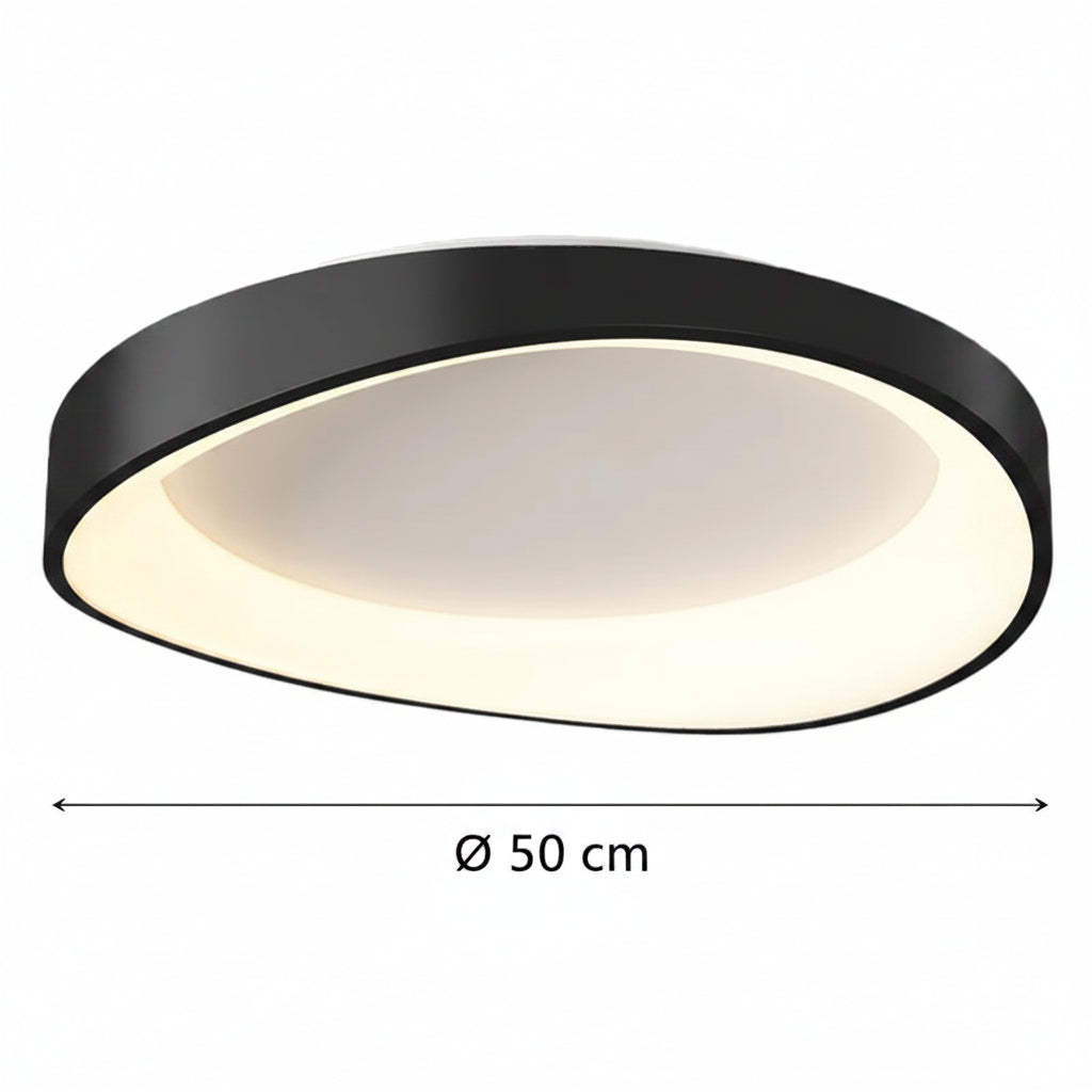 Φωτιστικό οροφής LED με τηλεχειριστήριο, PL103/520BK, 29W, Διάμετρος 50 cm, Ζεστό/Ψυχρό/Ουδέτερο φως, Μαύροι πολυέλαιοι LED με τηλεχειριστήριο Προεπιλεγμένος τίτλος Alessandro Design