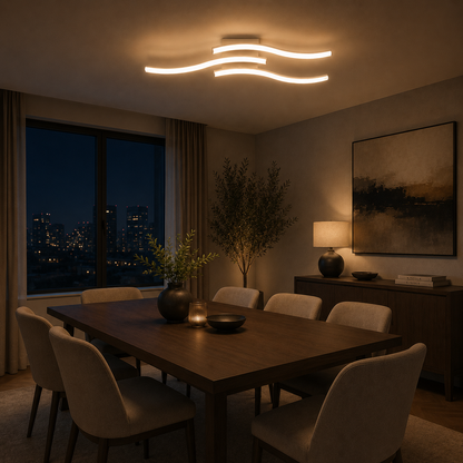 Πολυέλαιος LED με τηλεχειριστήριο ANADYR 29W, 3 Στοιχεία, Κρύο/Ζεστό/Ουδέτερο φως, Ρυθμιζόμενο, Λευκό