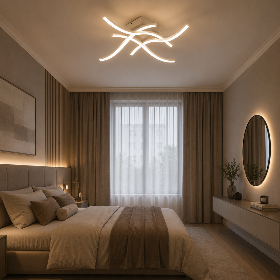 Πολυέλαιος LED με τηλεχειριστήριο ANADYR 40W, 4 Στοιχεία, Κρύο/Ζεστό/Ουδέτερο φως, Ρυθμιζόμενο, Λευκό
