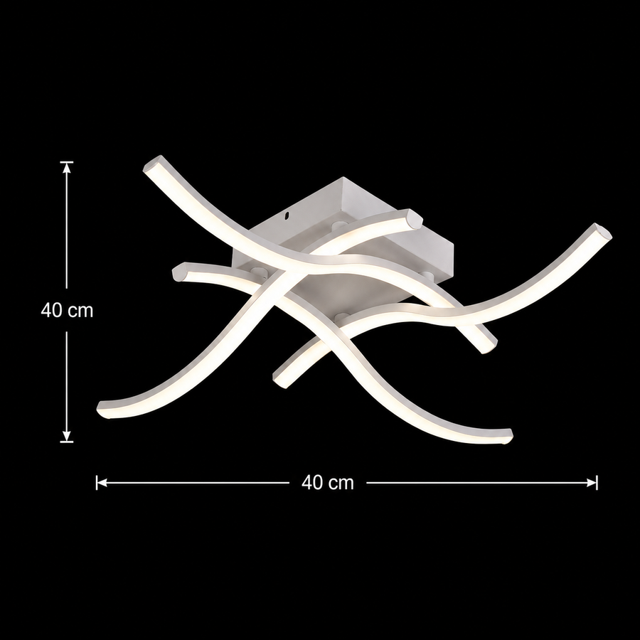Πολυέλαιος LED με τηλεχειριστήριο ANADYR 40W, 4 Στοιχεία, Κρύο/Ζεστό/Ουδέτερο φως, Ρυθμιζόμενο, Λευκό