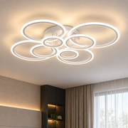 Πολυέλαιος LED με τηλεχειριστήριο BETTY 127W, 8 κύκλοι, Κρύο/Ζεστό/Ουδέτερο φως, Ρυθμιζόμενο, Λευκό