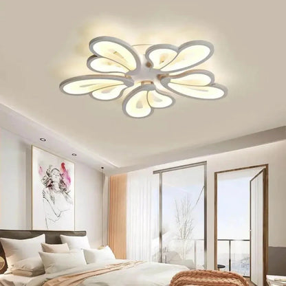 Πολυέλαιος LED με τηλεχειριστήριο BLOSSOM 95W, 5 Πέταλα, Κρύο/Ζεστό/Ουδέτερο φως 3000K/4000K/6000K, Ρυθμιζόμενο, Λευκό, Μεταλλικό και Ακρυλικό Πολυέλαιοι LED με Τηλεχειριστήριο Προεπιλεγμένος τίτλος Alessandro Design