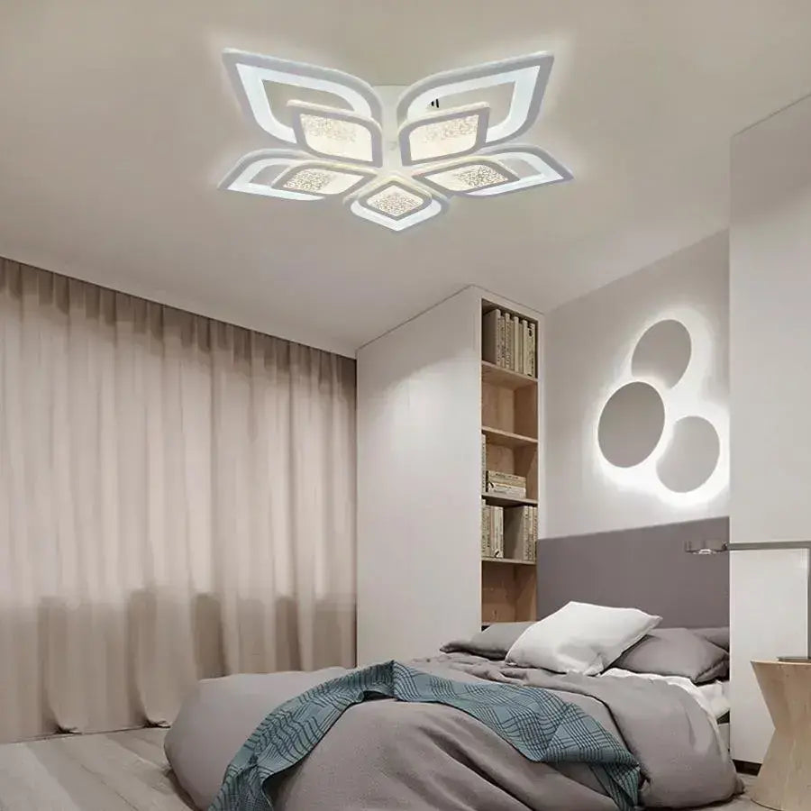 Πολυέλαιος LED με τηλεχειριστήριο DALIA 170W, 5 πέταλα, κρύο/ζεστό/ουδέτερο φως, ρυθμιζόμενο, λευκός πολυέλαιος LED με τηλεχειριστήριο Προεπιλεγμένος τίτλος Alessandro Design