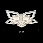 Πολυέλαιος LED με τηλεχειριστήριο DALIA 96W, 5 πέταλα, Κρύο/Ζεστό/Ουδέτερο φως, Ρυθμιζόμενο, Λευκό