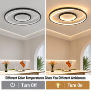 Πολυέλαιος LED με τηλεχειριστήριο FIGURATO, 63W, 3 κύκλοι, Κρύο/Ζεστό/Ουδέτερο φως, Ρυθμιζόμενο, Μαύρο