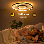 Πολυέλαιος LED με τηλεχειριστήριο FIGURATO, 63W, 3 κύκλοι, Κρύο/Ζεστό/Ουδέτερο φως, Ρυθμιζόμενο, Μαύρο
