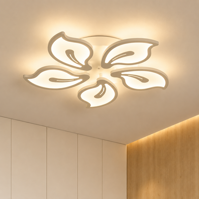 Πολυέλαιος LED με τηλεχειριστήριο JASMINE 73W, 5 πέταλα, Κρύο/Ζεστό/Ουδέτερο φως, Ρυθμιζόμενο, Λευκό