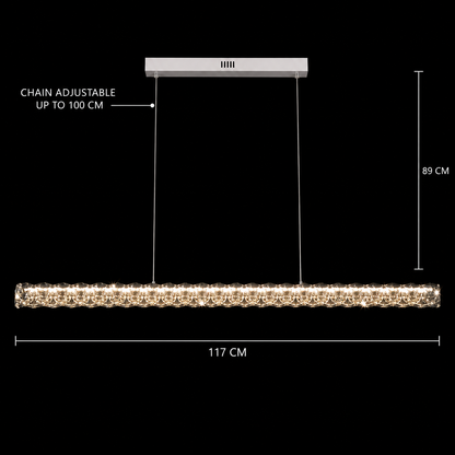 Πολυέλαιος LED τηλεχειριστηρίου KANGNING, 3000K/4000K/6000K, 120W, Μεταλλικό και Ακρυλικό, Λευκό