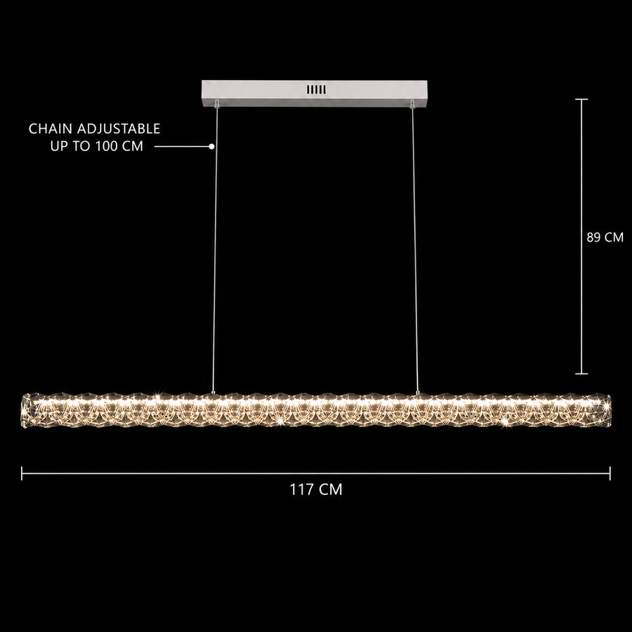 Πολυέλαιος LED τηλεχειριστηρίου KANGNING, 3000K/4000K/6000K, 120W, Μεταλλικό και Ακρυλικό, Λευκό