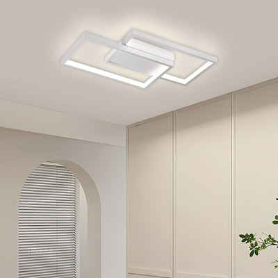Πολυέλαιος LED με τηλεχειριστήριο LANDYN 37W, 2 Τετράγωνα, Κρύο/Ζεστό/Ουδέτερο φως, Ρυθμιζόμενο, Λευκό