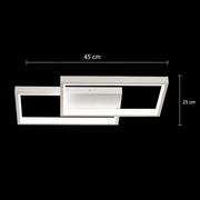 Πολυέλαιος LED με τηλεχειριστήριο LANDYN 37W, 2 Τετράγωνα, Κρύο/Ζεστό/Ουδέτερο φως, Ρυθμιζόμενο, Λευκό