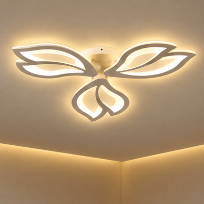 Πολυέλαιος LED με τηλεχειριστήριο LILY 40W, 3 Στοιχεία, Κρύο/Ζεστό/Ουδέτερο φως, Ρυθμιζόμενο, Λευκό