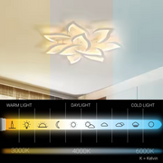 Πολυέλαιος LED με τηλεχειριστήριο LOTUS 91W, 9 πέταλα, κρύο/ζεστό/ουδέτερο φως, ρυθμιζόμενο, λευκός πολυέλαιος LED με τηλεχειριστήριο Προεπιλεγμένος τίτλος Alessandro Design