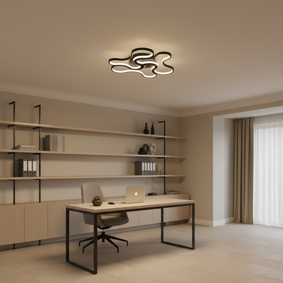 Πολυέλαιος LED με τηλεχειριστήριο ORMS Eleganza, 3000K/4000K/6000K, 126W, Metal and Plastic, Μαύρο