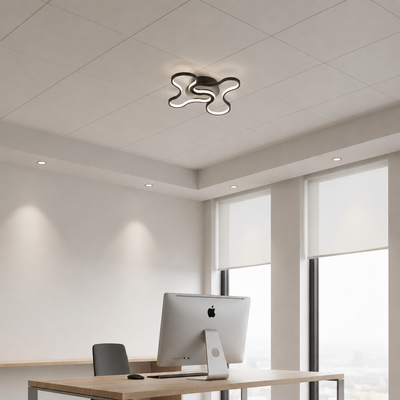 Πολυέλαιος LED με τηλεχειριστήριο ORMS Nobile, 3000K/4000K/6000K, 84W, Metal and Plastic, Μαύρο