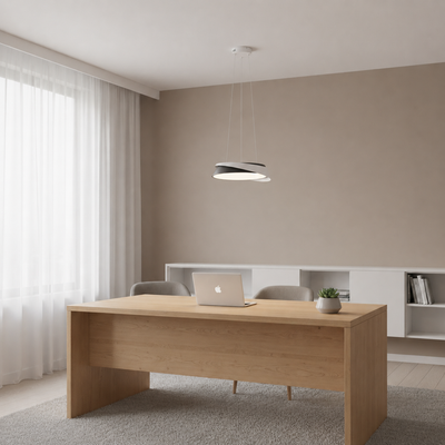 Πολυέλαιος LED με τηλεχειριστήριο SCHECTE, 3000K/4000K/6000K, 96W, Μεταλλικό και Πλαστικό, Λευκό+Μαύρο