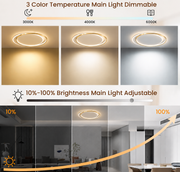 Πολυέλαιος LED με τηλεχειριστήριο SOLARA 51W, 2 κύκλοι, κρύο/θερμ/ουδέτερο φως, ρυθμιζόμενο, λευκόχρυσο