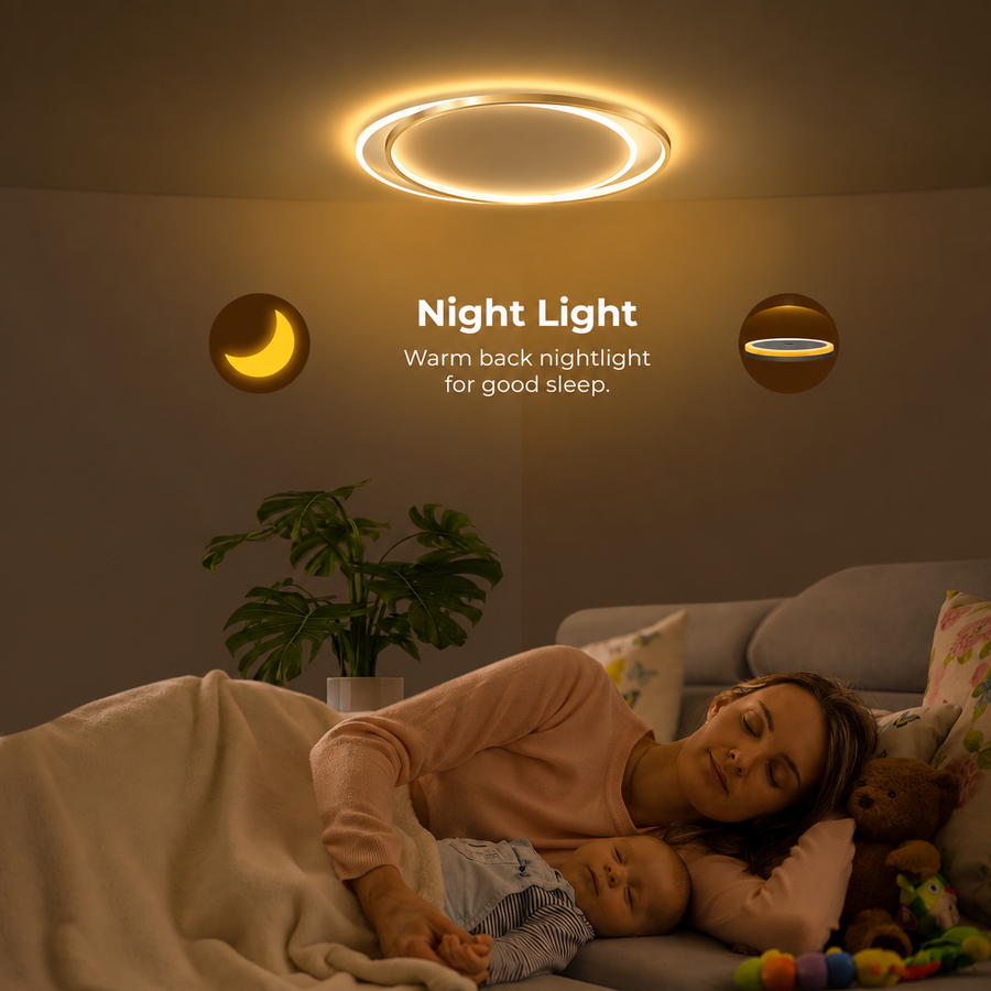 Πολυέλαιος LED με τηλεχειριστήριο SOLARA 51W, 2 κύκλοι, κρύο/θερμ/ουδέτερο φως, ρυθμιζόμενο, λευκόχρυσο