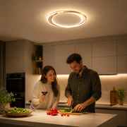 Πολυέλαιος LED με τηλεχειριστήριο SOLARA 51W, 2 κύκλοι, κρύο/θερμ/ουδέτερο φως, ρυθμιζόμενο, λευκόχρυσο