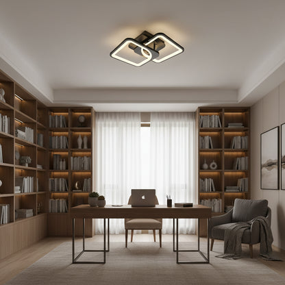 Πολυέλαιος LED με τηλεχειριστήριο ZOE 27W, 2 τετράγωνα, κρύο/θερμό/ουδέτερο φως, ρυθμιζόμενο, μαύροι πολυέλαιοι LED με τηλεχειριστήριο Προεπιλεγμένος τίτλος Alessandro Design