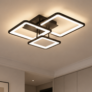 Πολυέλαιος LED με τηλεχειριστήριο ZOE 60W, 3 Τετράγωνα, Κρύο/Ζεστό/Ουδέτερο φως, Ρυθμιζόμενο, Μαύρο, Μεταλλικό και Ακρυλικό