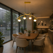 Κρεμαστός πολυέλαιος LED PAAMIUT 34W, 4 πηγές φωτός, Κρύο/Ζεστό/Ουδέτερο φως, Χρυσό, Ρυθμιζόμενο ύψος
