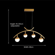 Κρεμαστός πολυέλαιος LED PAAMIUT 34W, 4 πηγές φωτός, Κρύο/Ζεστό/Ουδέτερο φως, Χρυσό, Ρυθμιζόμενο ύψος
