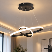 Κρεμαστός πολυέλαιος LED RICCI 25W, 2 κύκλοι, Κρύο/Ζεστό/Ουδέτερο φως, Μαύρο, Ρυθμιζόμενο ύψος