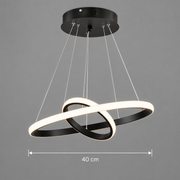 Κρεμαστός πολυέλαιος LED RICCI 25W, 2 κύκλοι, Κρύο/Ζεστό/Ουδέτερο φως, Μαύρο, Ρυθμιζόμενο ύψος