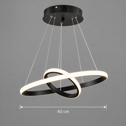 Κρεμαστός πολυέλαιος LED RICCI 25W, 2 κύκλοι, Κρύο/Ζεστό/Ουδέτερο φως, Μαύρο, Ρυθμιζόμενο ύψος