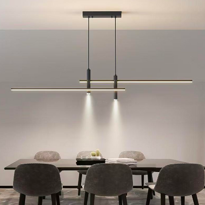 Κρεμαστός πολυέλαιος LED RINA 50W, Γραμμικό, Κρύο/Ζεστό/Ουδέτερο φως, Μαύρο, Ρυθμιζόμενο ύψος Μοντέρνοι Πολυέλαιοι Προεπιλεγμένος τίτλος Alessandro Design
