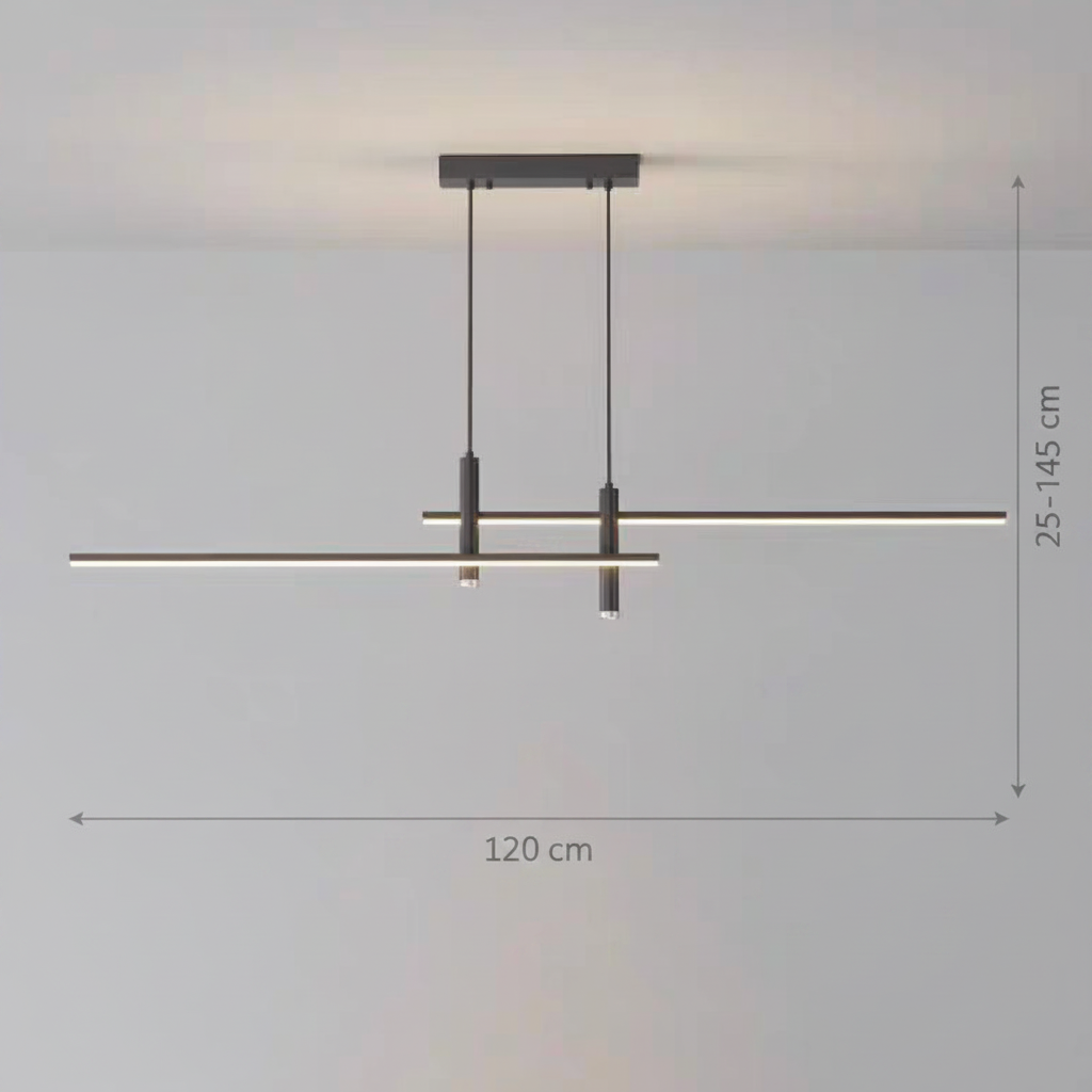 Κρεμαστός πολυέλαιος LED RINA 50W, Γραμμικό, Κρύο/Ζεστό/Ουδέτερο φως, Μαύρο, Ρυθμιζόμενο ύψος Μοντέρνοι Πολυέλαιοι Προεπιλεγμένος τίτλος Alessandro Design