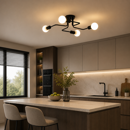 MODERNIST Quadra 4 Chandelier, 4x E27, Μαύρο, Μοντέρνο Σχέδιο
