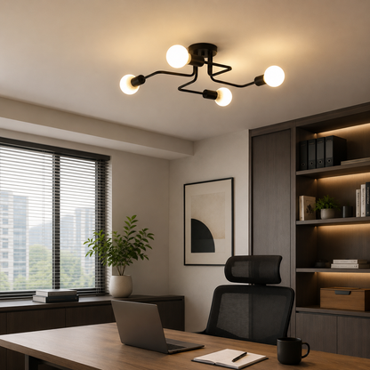 MODERNIST Quadra 4 Chandelier, 4x E27, Μαύρο, Μοντέρνο Σχέδιο