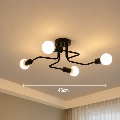 MODERNIST Quadra 4 Chandelier, 4x E27, Μαύρο, Μοντέρνο Σχέδιο