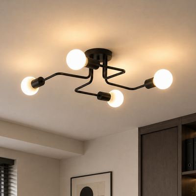 MODERNIST Quadra 4 Chandelier, 4x E27, Μαύρο, Μοντέρνο Σχέδιο