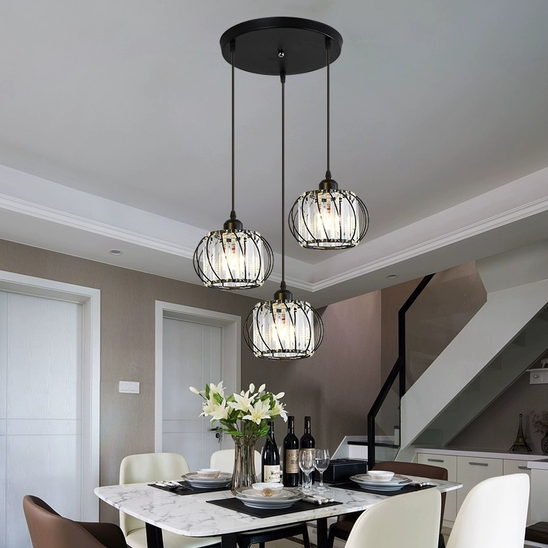Monica Chandelier, 3 X E27, Black, Metal and Glass Classic Chandeliers Προεπιλεγμένος τίτλος Alessandro Design