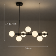Πολυέλαιος μοντέρνος λαμπτήρας LOFT Pavilion, 7x G9, Μαύρος, Μεταλλικός, Ρυθμιζόμενο ύψος