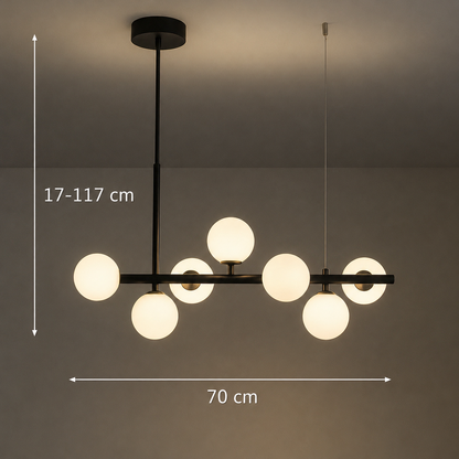 Πολυέλαιος μοντέρνος λαμπτήρας LOFT Pavilion, 7x G9, Μαύρος, Μεταλλικός, Ρυθμιζόμενο ύψος