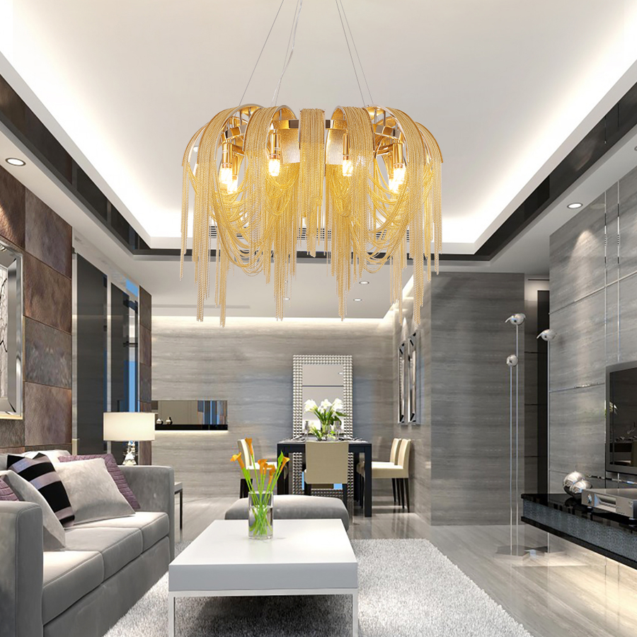 Πολυέλαιος MD9020/600MMGD, 6xE14, Διάμετρος 60cm, IP20, Χρυσός, Σίδερο, Αλουμίνιο, Λαμπτήρες Δεν περιλαμβάνονται