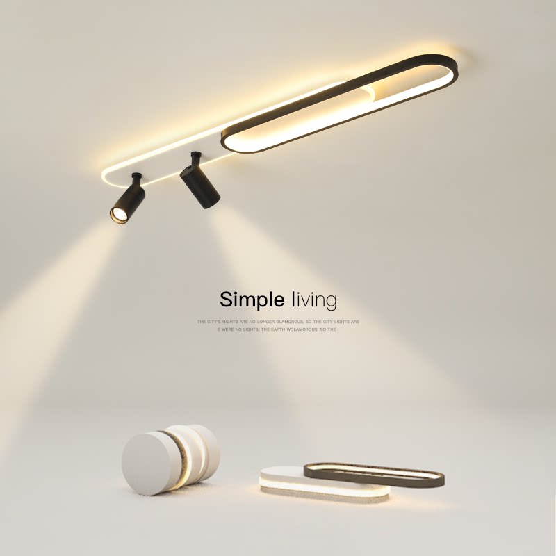 Πολυέλαιος LED με Ρυθμιζόμενο Προβολέα FISSO Camilla 49W, Κρύο/Ζεστό/Ουδέτερο φως, Μαύρο