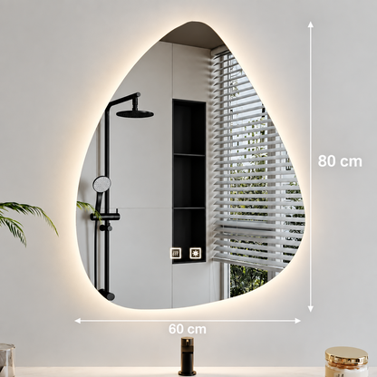 Καθρέφτης LED Οργανικός 60x80cm, Ψυχρός Φωτισμός, Σύστημα Demister, Dimmable