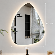 Καθρέφτης LED Οργανικός 40x60cm, Ψυχρός Φως, Σύστημα Demister, Dimmable